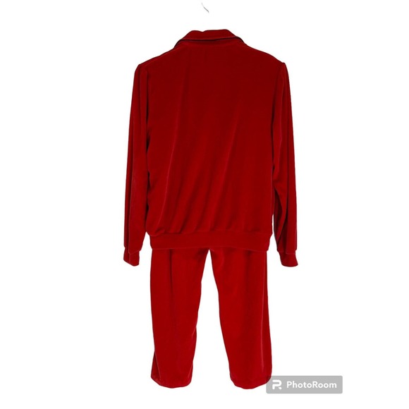 Vintage 90's Goola Gong Velour Red Track Suit Medium - Picture 16 of 16